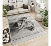 YXQAIED Tapis vache des Highlands pour salon, chambre à coucher, tapis décoratif de bovins des Highlands - 140 x 200 cm - Motif animal occidental mignon - Tapis rétro à grain de bois