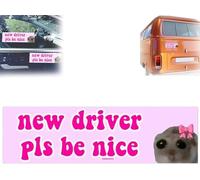 YXRRVING Autocollant humoristique pour voiture avec inscription « New Driver Please Be Nice » - Imperméable - Facile à appliquer pour les nouveaux conducteurs