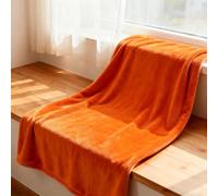 YXRS Plaid Canapé 100 x 260 cm Flanelle Doux et Chaude Plaid Couverture Polaire Toutes Saisons pour Printemps Automne Canapé Ou Lit, Orange