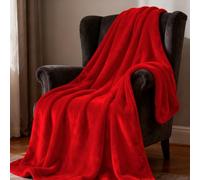 YXRS Plaid Canapé 180 x 220 cm Moelleuse et Chaude Couverture Polaire Flanelle Polyvalente pour Printemps Automne Canapé Ou Lit, Rouge