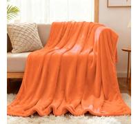 YXRS Plaid Canape Couverture Polaire 100 x 100 cm Flanelle Doux et Chaude Couverture Canape Toutes Saisons pour Lit Canapé Voyage, Orange