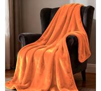 YXRS Plaid Canape Couverture Polaire 85 x 100 cm Moelleuse et Chaude Plaid Tout Doux Idée Cadeau pour Lits, Canapés, Chaises et Divans, Orange