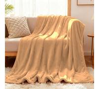 YXRS Plaid Canape Couverture Polaire 85 x 200 cm Flanelle Doux et Chaude Couverture Canape Toutes Saisons pour Lit Canapé Voyage, Beige