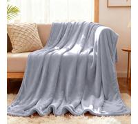 YXRS Plaid Polaire 110 x 130 cm Flanelle Doux et Chaude Plaid Tout Doux Polyvalente pour Printemps Automne Canapé Ou Lit, Gris Clair