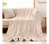YXRS Plaid Polaire 145 x 200 cm Flanelle Doux et Chaude Plaid Tout Doux Polyvalente pour Printemps Automne Canapé Ou Lit, Blanc cassé