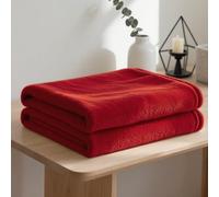 YXRS Plaid pour Lit 125 x 180 cm Doux et Chaud Plaid Couverture Polaire Toutes Saisons pour Printemps Automne Canapé Ou Lit, Rouge