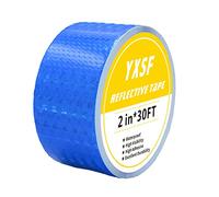 YXSF Ruban Réfléchissant Bleu 5cm x 10m, Auto-adhésif Fort Imperméable, Ruban de Sécurité avec Haute Visibilité Nocturne pour Véhicules, Vélos et Extérieur Résistant