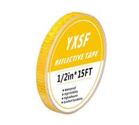 YXSF Ruban Réfléchissant Jaune 1.2cm x 4.5m, Auto-adhésif Fort Imperméable, Ruban de Sécurité avec Haute Visibilité Nocturne pour Véhicules, Vélos et Extérieur Résistant