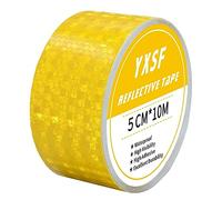 YXSF Ruban Réfléchissant Jaune 5cm x 10m, Auto-adhésif Fort Imperméable, Ruban de Sécurité avec Haute Visibilité Nocturne pour Véhicules, Vélos et Extérieur Résistant
