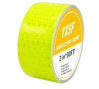 YXSF Ruban Réfléchissant Jaune Fluorescent 5cm x 10m : Auto-adhésif Fort, Imperméable, Haute Visibilité Nocturne pour Véhicules, Vélos, Chantier & Equipements Extérieurs