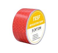 YXSF Ruban Réfléchissant Rouge 5cm x 10m, Auto-adhésif Fort Imperméable, Ruban de Sécurité avec Haute Visibilité Nocturne pour Véhicules, Vélos et Extérieur Résistant