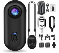 YXSPHM i3 Caméra d'action 4K avec pouce, petite taille, à monter n'importe où, petite caméra corporelle avec clip à ressort, vlogging portable, enregistrement POV mains libres, caméra casque pour vélo