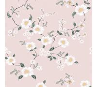 YXTII Papier peint autocollant à motif floral rose de 1 000 x 43,9 cm, papier contact floral bohème, papier peint amovible pour chambre à coucher, papier peint décoratif