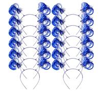 Yxtwaeh Lot de 12 bandeaux à pompons pour femmes et filles, accessoires de costume pour Halloween, carnaval, bleu roi