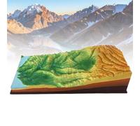 YXVLFK Modèle combiné de cinq types de reliefs | Modèle combiné de reliefs : plaines, collines, bassins, montagnes et plateaux