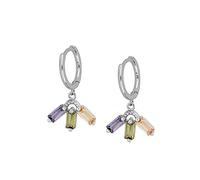 YXWYXWA 100% Real Hoop Earrings for Women Round Earring Star Color Zircon Pierced Cartilage Earings Jewelry