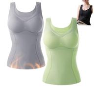 YXWYXWA 2 piècesTourmaline Auto-Chauffant ION Hiver Shapewear, Femmes Sculptant Polaire Thermique intégré Soutien-Gorge sous-vêtements Gilet