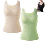 YXWYXWA 2 piècesTourmaline Auto-Chauffant ION Hiver Shapewear, Femmes Sculptant Polaire Thermique intégré Soutien-Gorge sous-vêtements Gilet