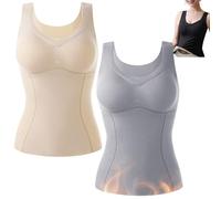 YXWYXWA 2 piècesTourmaline Auto-Chauffant ION Hiver Shapewear, Femmes Sculptant Polaire Thermique intégré Soutien-Gorge sous-vêtements Gilet
