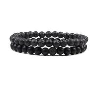 YXWYXWA 2pcs / Ensemble Tiger Eye Stone Couple Distance 6 mm Naturel Stone Yoga per Perle pour Hommes Femmes Cadeau Stron