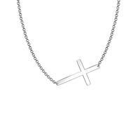 YXWYXWA 925 Collier de Croix en Argent Sterling pour Les Femmes Cross Cross Choker Gift personnalisé personnalisé pour Ses Beaux Bijoux