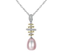 YXWYXWA 925 Sterling Silver Necklace Elegant, Pendant Necklaces for Women Trendy with Pearl and Cubic Zirconia Jewelry Silver