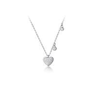 YXWYXWA 925 Sterling Silver Romantic Heart Pendant Collier Collier Love Gift for Women Wedding Party