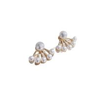YXWYXWA Bijoux Bijoux pour Femmes Boucles d'oreilles en Argent des Femmes, Mode Perles simulées Ailes Anges de Feuille de Feuilles de Feuille de Feuilles de feu