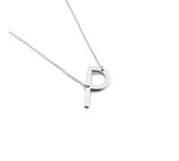 YXWYXWA Bijoux de la Femme - Chaîne de chaînes en Acier Inoxydable avec Initial, Pendentif Cable charnière à tête de Baleine, Cadeau de fête d'anniversaire pour Femmes
