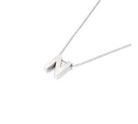 YXWYXWA Bijoux de la Femme - Chaîne de chaînes en Acier Inoxydable avec Initial, Pendentif Cable charnière à tête de Baleine, Cadeau de fête d'anniversaire pour Femmes