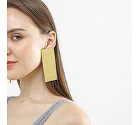 YXWYXWA Bijoux pour Femmes Boucles d'oreilles en Argent, Europe Amérique Exagération Big Rectangle Aryclique Meterial Femmes Drop Boucles d'oreilles pour Les fêtes d'anniversaire Girl