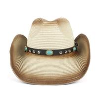 YXWYXWA Boho Ladies Men's Cutout Western Cowboy Hat Ladies Summer Belt Sombrero