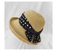YXWYXWA Bow Dot Hatband Summer Women's Foldable Curly Edge Sunhat Wedding Hat Bali Honeymoon Beach Cap