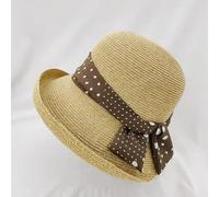 YXWYXWA Bow Dot Hatband Summer Women's Foldable Curly Edge Sunhat Wedding Hat Bali Honeymoon Beach Cap