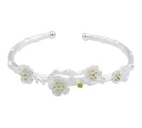 YXWYXWA Bracelet 925 Sterling Silver Retro Female Fashion Open Gold Bracelet