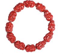 YXWYXWA Bracelet Beaded Bracelets,Protection Bracelets for Men Women，Cinnabar Bracelet Lucky Amulet Bracelet Feng Shui Lucky Bracelet Elastic Lucky Charm Crystal Bracelet Reiki Chakra Meditation