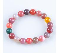 YXWYXWA Bracelet Natural Candy Color Agate Bracelet Multi Gemstone Quartz Spiritual Love Amulet Charm Rainbow Gradient Chakra Gemstones Adjustable Bangle Elastic Lucky Gift for Men Women Girls,6a,8mm