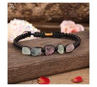 YXWYXWA Bracelet Natural Gems Stone Chip Beads Knotted Braided Bracelets Women Citrines Amethysts Quartz Beads Woven Adjustable Bracelet Reiki Bracelets