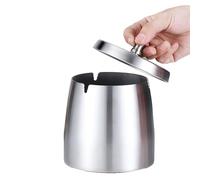 YXWYXWA Cendrier avec Couverture, cendrier tempête, cendrier à Vent, cendrier tempête en Acier Inoxydable avec Base antidérapante, cendrier sur Pied pour Usage extérieur intérieur, Taille Moyenne