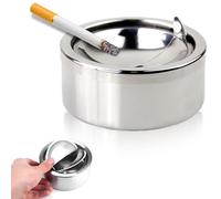 YXWYXWA Cendrier, cendrier Rotatif, cendrier de Table, cendrier Rotatif avec Couvercle, cendrier extérieur Poli fermé, cendrier en Acier Inoxydable