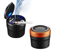 YXWYXWA Cendrier de Voiture, cendrier de Voiture de Voyage Portable, cendrier de Voiture Amovible Facile à Nettoyer avec lumière LED avec Couvercle Rabattable, cendrier Auto-extinguible pour Voitures