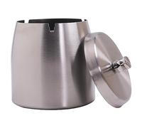 YXWYXWA Cendrier Extra Large avec Couvercle pour Cigarettes, cendrier Coupe-Vent sans Odeur sans fumée en Acier Inoxydable pour Table de Bureau à Domicile, Patio extérieur, Balcon