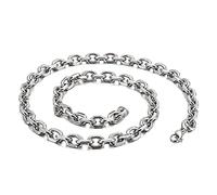 YXWYXWA Chaine de Belcher en Acier Inoxydable pour Homme, Chaîne à Liens d'or en Titane Blanc - Longueur 45-71 cm