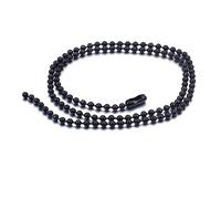 YXWYXWA Chaîne en Acier Inoxydable GOR/Noir, 45-76 cm Chaîne de Perles, chaîne de Collier de 2,4/3 mm pour Petit ami