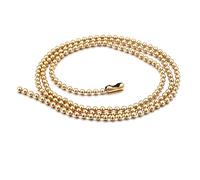 YXWYXWA Chaîne en Acier Inoxydable GOR/Noir, 45-76 cm Chaîne de Perles, chaîne de Collier de 2,4/3 mm pour Petit ami