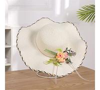 YXWYXWA Chapeaux de Soleil de Plage d'été Chapeaux de Fleurs décontractés Capes Sportives extérieures Protection Solaire Domed Brim Cap-Headswear Decor