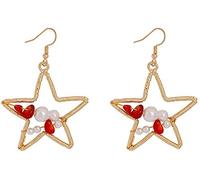 YXWYXWA Classic Imitation Pearl Drop Geometric Earrings Dangly Earrings for Women Hoop Earrings Women Good for Parties, Shopping, Weddings Retro/B