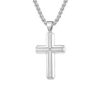 YXWYXWA Collier croisé pour Hommes en Acier Inoxydable, Collier de zircone cubique à Deux Tons Accessoires de chaîne Cadeau d'anniversaire