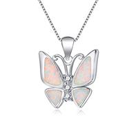 YXWYXWA Colliers Femelles Big Butterfly Colliers Blanc Blue Fire Opale Collier Vintage Black Gold Mariage Colliers pour Les Femmes