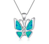 YXWYXWA Colliers Femelles Big Butterfly Colliers Blanc Blue Fire Opale Collier Vintage Black Gold Mariage Colliers pour Les Femmes